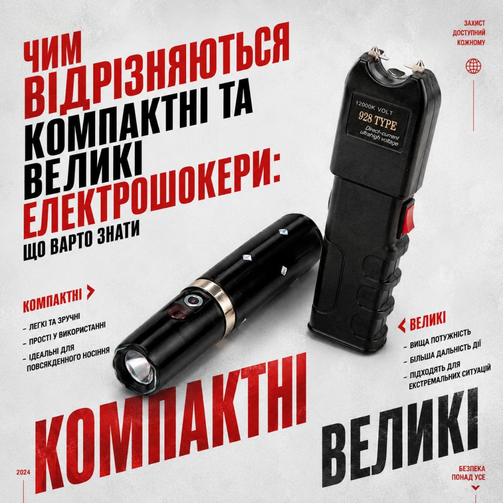 Чим відрізняються компактні та великі електрошокери: що варто знати