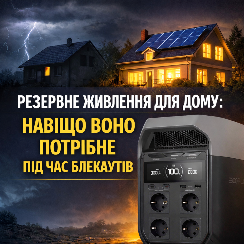 Резервне живлення для дому: навіщо воно потрібне під час блекаутів і як правильно обрати систему